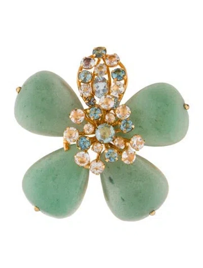 Pre-owned Bounkit Multistone Genny Brooch