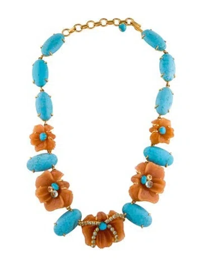 Pre-owned Bounkit Multi-stone Station Necklace, 20" In Multicolor