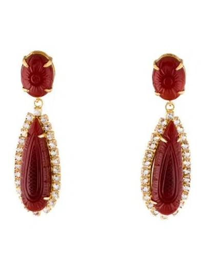 Pre-owned Bounkit Stone Antonella Earclip Earrings In Multi