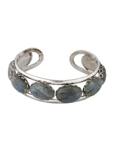 Pre-owned Bounkit Stone Cuff Bracelet, 6.75" In Multi