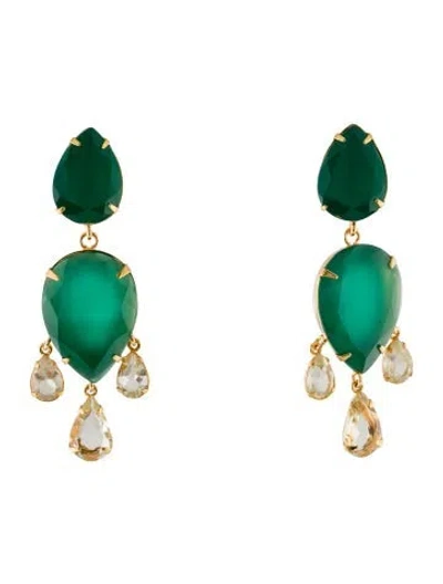 Pre-owned Bounkit Stone Earclip Earrings In Multi