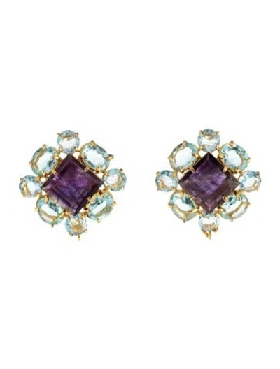 Pre-owned Bounkit Stud Earrings In Multicolor