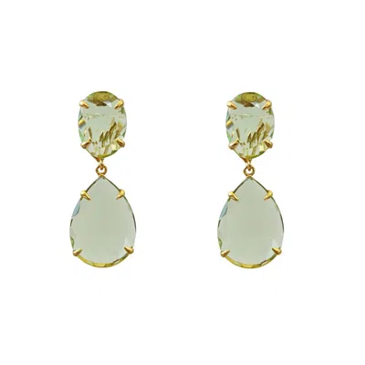Bounkit Women's Angelina Earrings Green Quartz