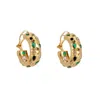 Bounkit Women's Black / Gold Fortuna Hoops Black Pierced