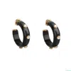Bounkit Women's Black / White Eliza Hoops Mother Of Pearl Black