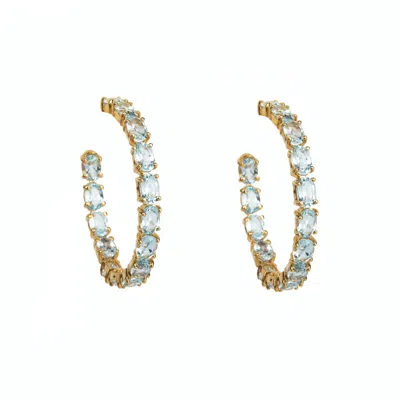 Bounkit Women's Blue / Gold Margaret Hoops Blue Quartz