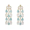 Bounkit Women's Blue / Gold Mercedes Earrings Blue Quartz Pierced