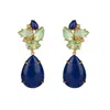 Bounkit Women's Blue / Green Caroline Earrings Clip On In Multi