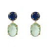 Bounkit Women's Blue / Green Vanessa Earrings Lapis Clip On In Multi