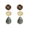 Bounkit Women's Brown / Yellow Christa Earrings Clip On In Multi