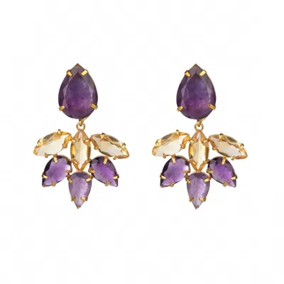 Bounkit Women's Detachable Bottom Sybil Earrings In Purple