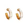 Bounkit Women's Eliza Hoops Mother Of Pearl White