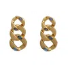 Bounkit Women's Gold / Blue Estelle Earrings Pierced