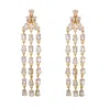Bounkit Women's Gold / Neutrals Ava Earrings Clear Quartz Clip On In Gold