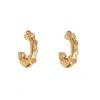 Bounkit Women's Gold / Pink / Purple Nicky Hoops Pink Opal & Pearls