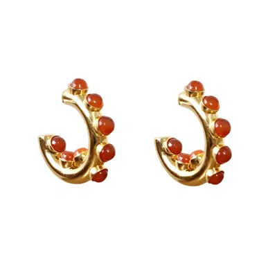 Bounkit Women's Gold / Yellow / Orange Nicole Hoops Carnelian