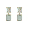 Bounkit Women's Green / Blue Renata Earrings Green Amethyst Clip On In Multi