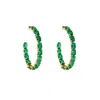Bounkit Women's Green / Gold Margaret Hoops Green Onyx