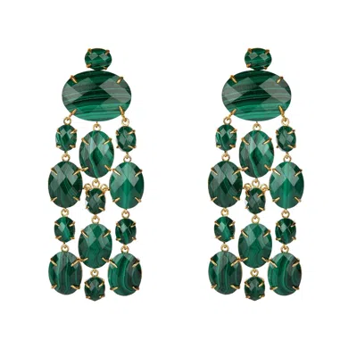 Bounkit Women's Green Marysol Earrings Malachite Pierced