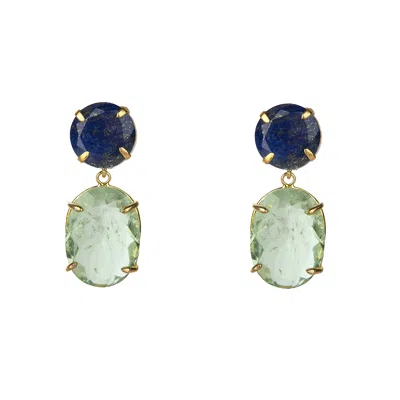 Bounkit Women's Green Vanessa Earrings Lapis