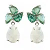 Bounkit Women's Green / White Charleston Earrings Clip On In Multi
