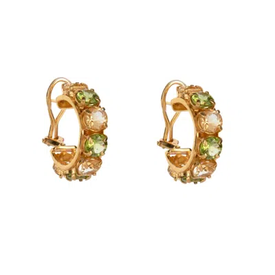 Bounkit Women's Green / Yellow / Orange Alyson Hoops Peridot Pierced