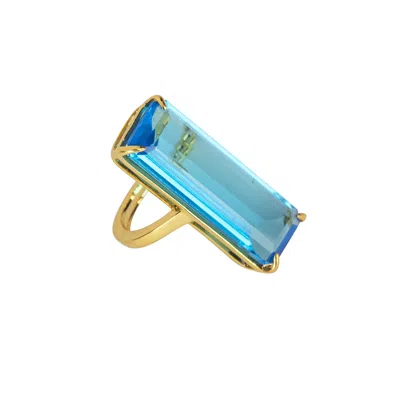 Bounkit Women's Lucille Ring Blue Quartz