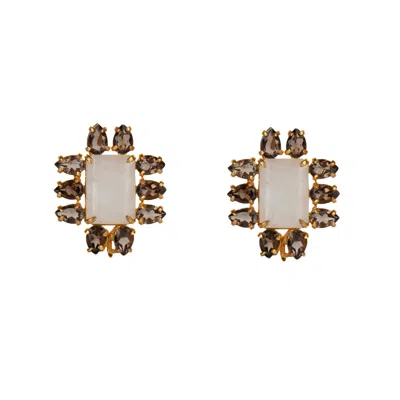 Bounkit Women's Lucille Studs In Brown
