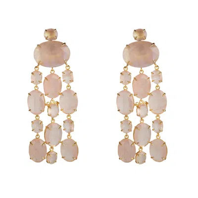 Bounkit Women's Pink Marysol Earrings Rose Quartz Pierced