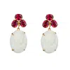 Bounkit Women's Pink / Purple / White Artemisa Earrings Pierced