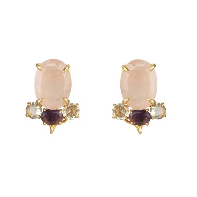 Bounkit Women's Purple Alessia Studs Amethyst
