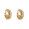 Bounkit Women's White / Gold Fortuna Hoops Clear Pierced