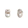 Bounkit Women's White / Gold Marlene Studs Pierced