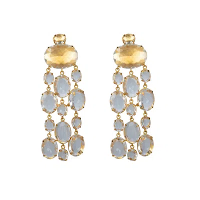 Bounkit Women's White Marysol Earrings Clear Quartz Pierced