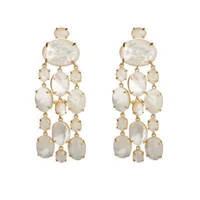 Bounkit Women's White Marysol Earrings Mother Of Pearl Clip On