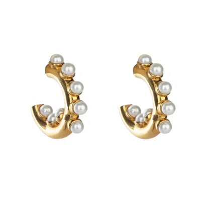 Bounkit Women's White Nicole Hoops