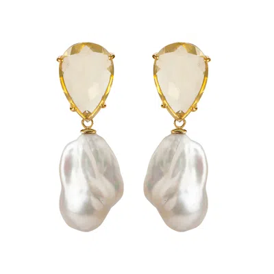 Bounkit Women's White Nora Earrings Pearls