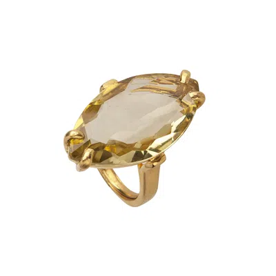 Bounkit Women's Yellow Antoinette Ring Lemon Quartz