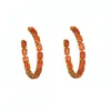 Bounkit Women's Yellow / Orange / Gold Margaret Hoops Carnelian