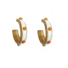 Bounkit Women's Yellow / Orange / White Eliza Hoops Carnelian