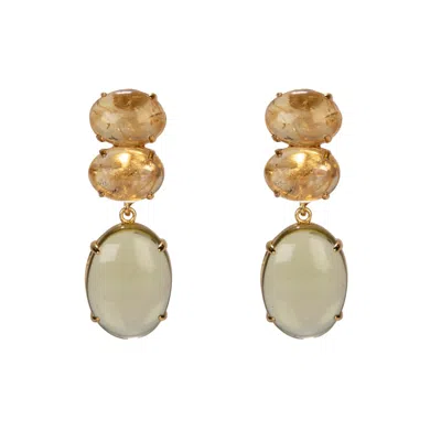 Bounkit Women's Yellow Terra Earrings Pierced In Gold