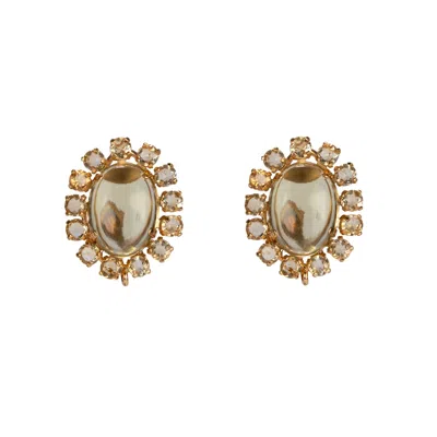 Bounkit Women's Yellow Terra Studs Pierced In Gold