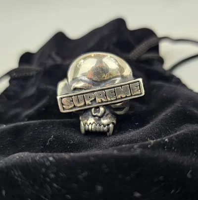 Pre-owned Bounty Hunter X Supreme Bounty Hunter Ring Fw23 Size 10 1/4 In Silver