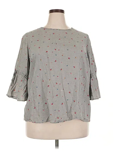 Pre-owned Boutique 3/4 Sleeve Blouse In Gray