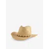 Boutique Bonita Womens Shell-embellished Paper Cowboy Hat Neutral In Neutral