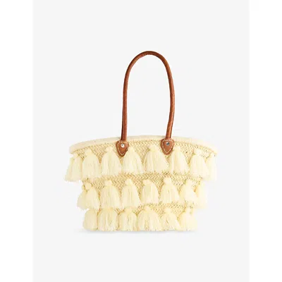 Boutique Bonita Womens  Tassel Straw Basket Tote Bag