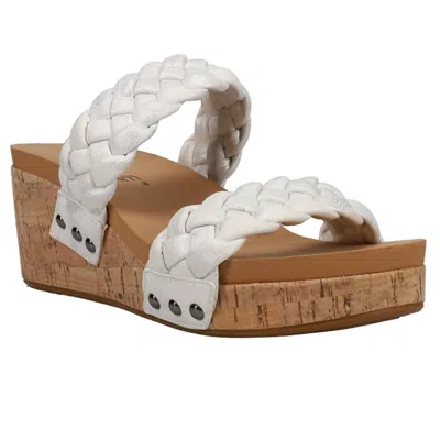 Boutique By Corkys Delightful Sandal In White Metallic