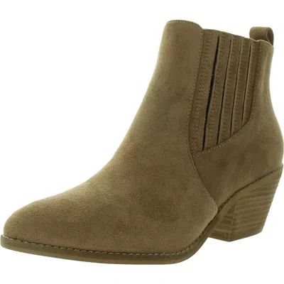Boutique By Corkys Potion Womens Cushioned Footbed Faux Suede Ankle Boots In Multi