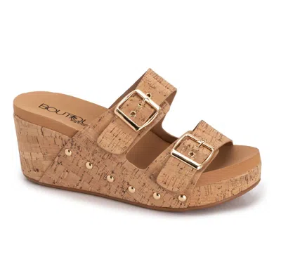 Boutique By Corkys Twinkie Wedge Sandal In Square Cork In Brown