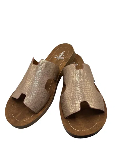 Boutique By Corkys Women Bogalusa Sandal In Blush Croco In Multi